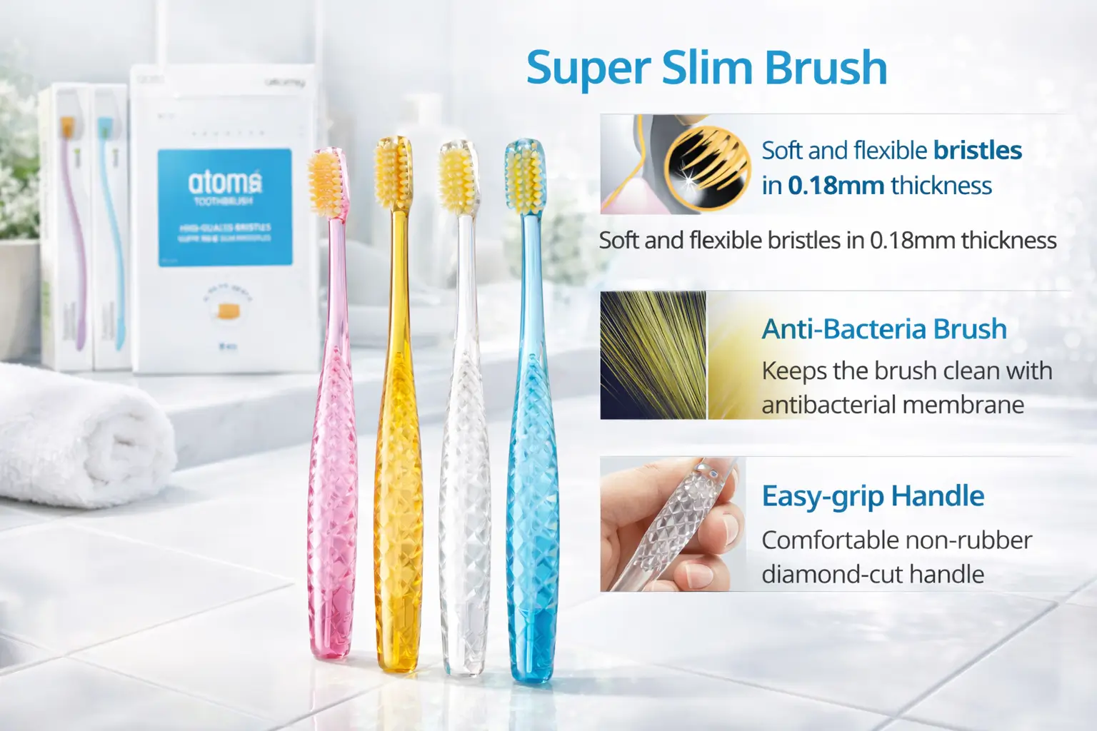 Atomy Toothbrush Avis brosse à dents poils or antibactérienne