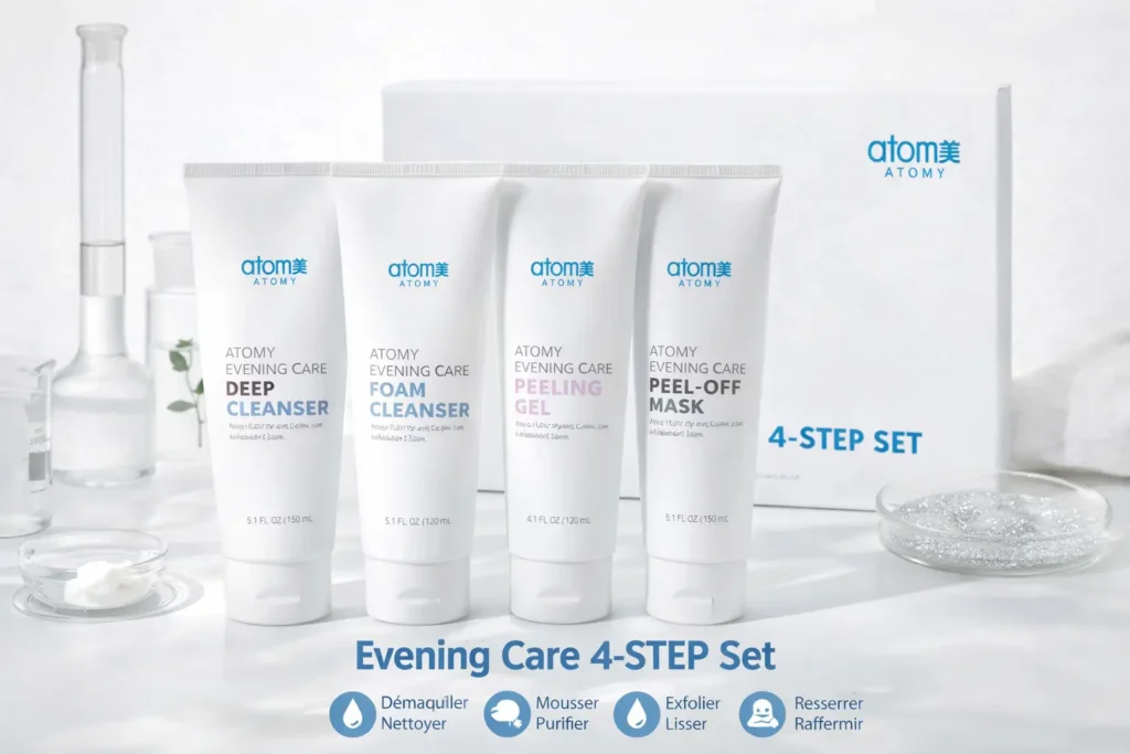 Evening Care 4 Set Atomy les 4 tubes de nettoyage visage coréen